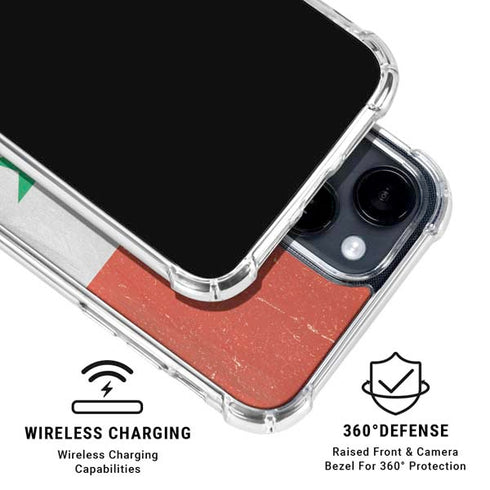 Syria Flag Distressed iPhone 15 Clear Case